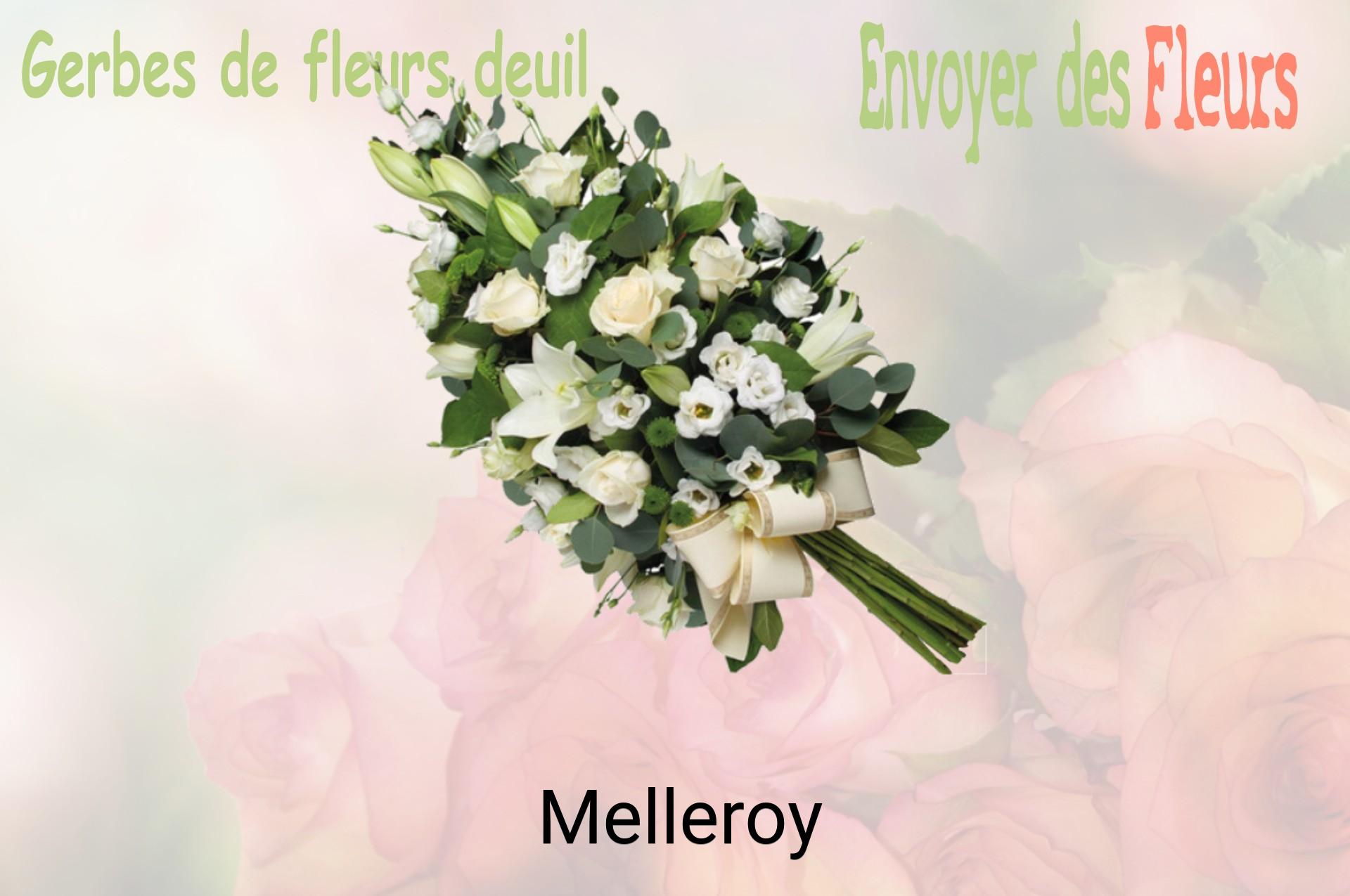Gerbe de fleurs de deuil livrée à Melleroy